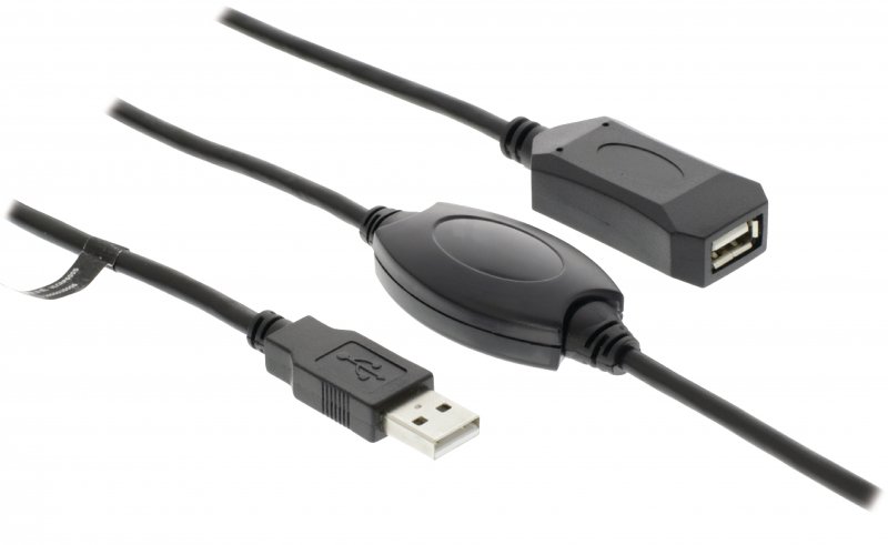 Aktivní Prodlužovací Kabel USB 2.0 USB A Zástrčka - USB A Zásuvka 20.0 m Černá - obrázek č. 1