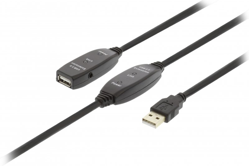 Aktivní Prodlužovací Kabel USB 2.0 USB A Zástrčka - USB A Zásuvka 30 m Černá - obrázek produktu