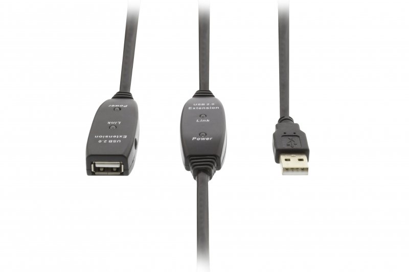 Aktivní Prodlužovací Kabel USB 2.0 USB A Zástrčka - USB A Zásuvka 30 m Černá - obrázek č. 2