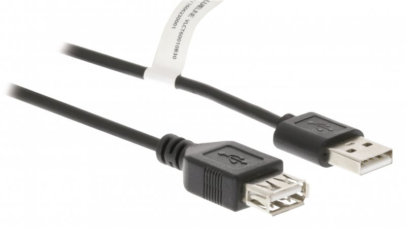 Prodlužovací Kabel USB 2.0 USB A Zástrčka - USB A Zásuvka 3.00 m Černá - obrázek č. 1