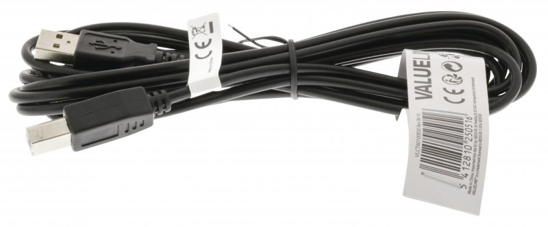 Kabel USB 2.0 USB A Zástrčka - USB-B Male 3.00 m Černá - obrázek č. 2