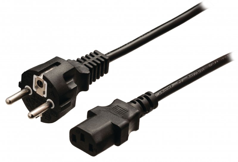 Schuko Napájecí Kabel Typ F Zástrčka - IEC-320-C13 2.00 m Černá - obrázek č. 1