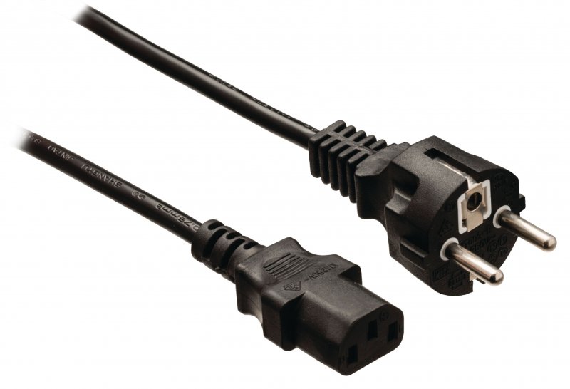 Schuko Napájecí Kabel Typ F Zástrčka - IEC-320-C13 2.00 m Černá - obrázek č. 2