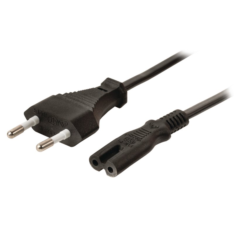 Napájecí kabel Euro Konektor Zástrčka - IEC-320-C7 1.00 m Černá - obrázek produktu