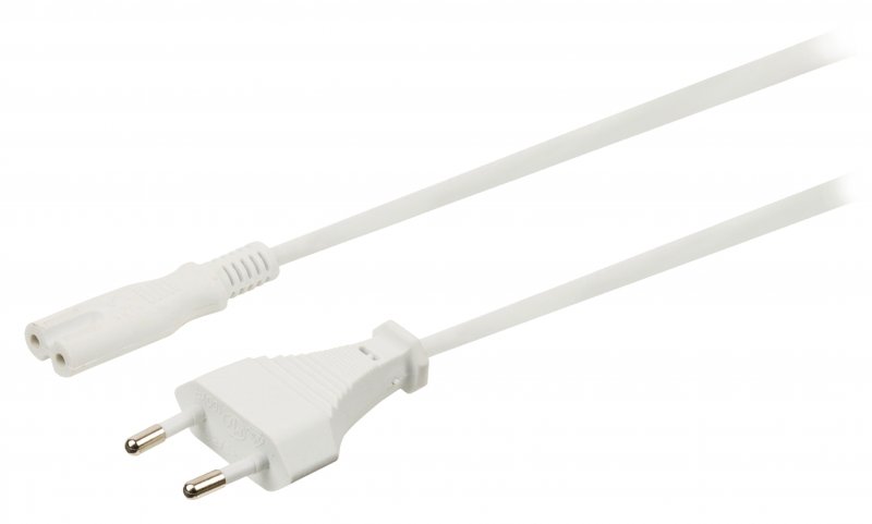 Napájecí kabel Euro Konektor Zástrčka - IEC-320-C7 2.00 m Bílá - obrázek č. 1