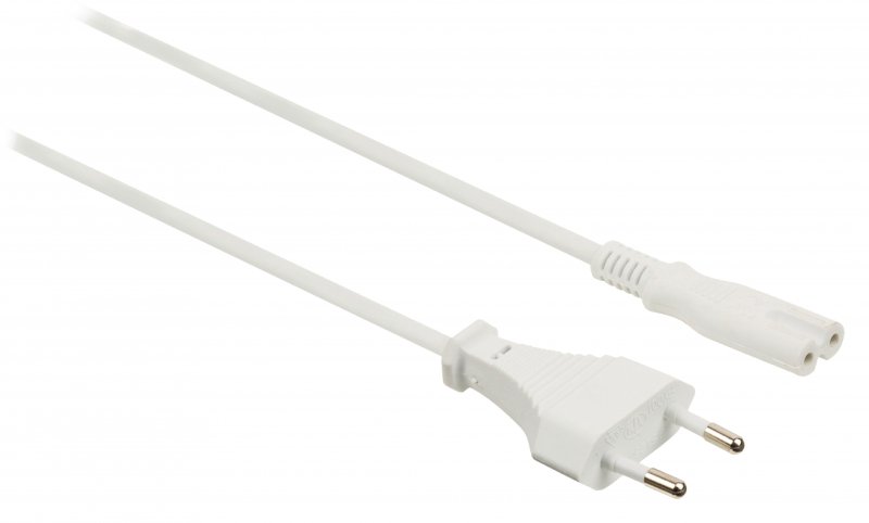 Napájecí kabel Euro Konektor Zástrčka - IEC-320-C7 2.00 m Bílá - obrázek č. 2