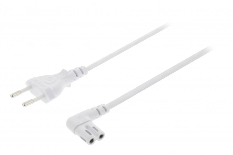 Napájecí kabel Euro Konektor Zástrčka - IEC-320-C7 5.00 m Bílá - obrázek produktu