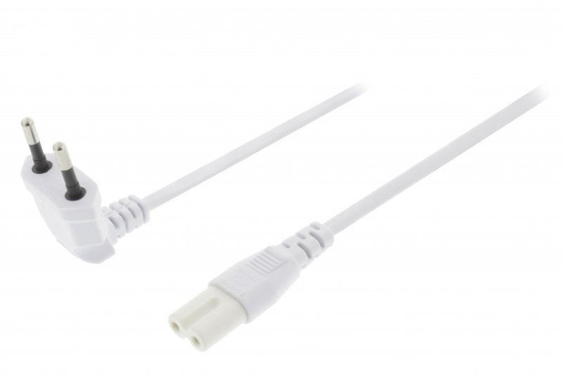 Napájecí kabel Euro Konektor Zástrčka - IEC-320-C7 2.00 m Bílá - obrázek produktu