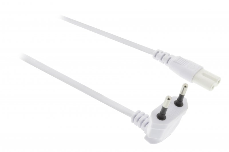 Napájecí kabel Euro Konektor Zástrčka - IEC-320-C7 3.00 m Bílá - obrázek č. 1