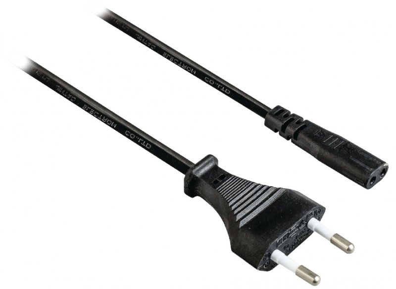 Euro Napájecí Kabel Euro Konektor Zástrčka - IEC-320-C1 3.00 m Černá - obrázek č. 1