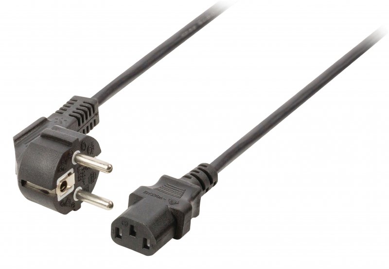Schuko Power Cable Angled Schuko Male - IEC-320-C13 1.80 m Black - obrázek produktu