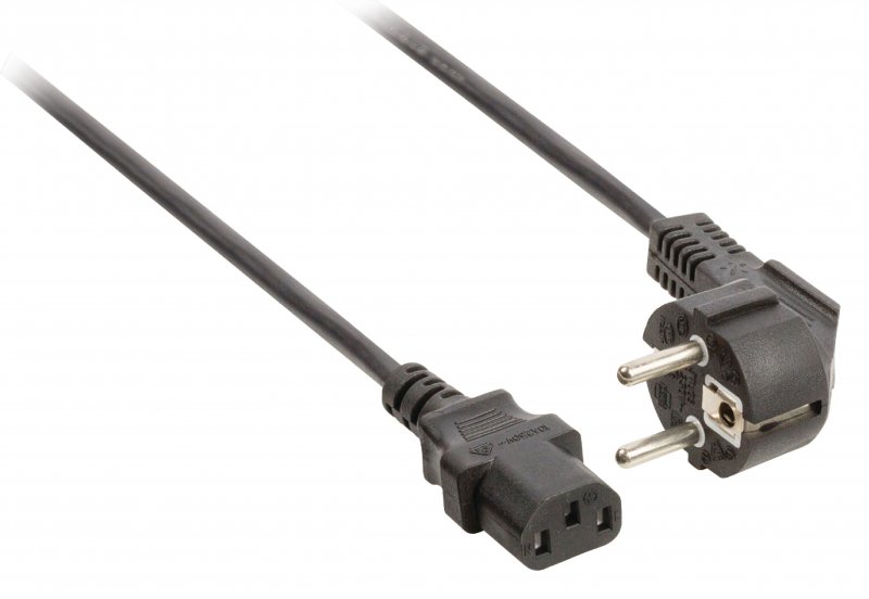 Schuko Power Cable Angled Schuko Male - IEC-320-C13 1.80 m Black - obrázek č. 1