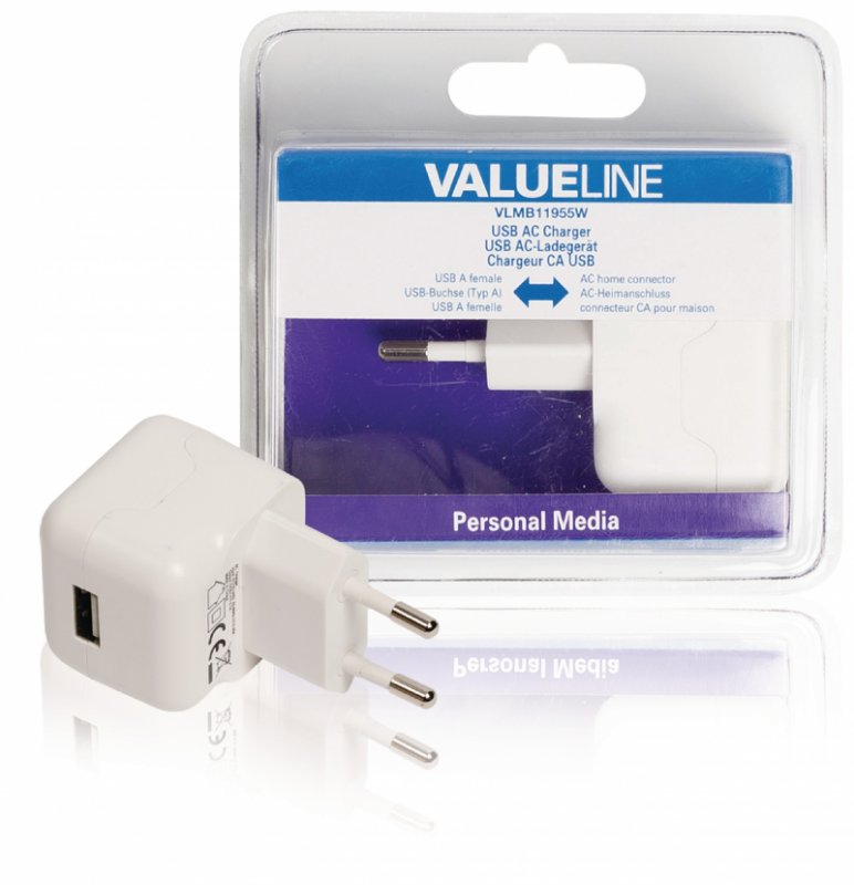 Nabíječka 1-Výstup 2.1 A 2.1 A USB Bílá - obrázek produktu