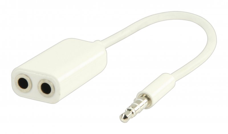 Stereo Audio Kabel 3.5mm Zástrčka - 2x 3.5mm Zásuvka 0.20 m Bílá - obrázek č. 1