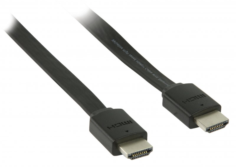 Plochý High Speed HDMI Kabel s Ethernetem HDMI Konektor - HDMI Konektor 2.00 m Černá - obrázek č. 2