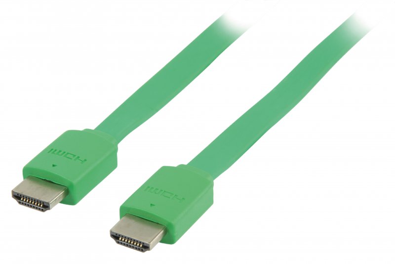 Plochý High Speed HDMI Kabel s Ethernetem HDMI Konektor - HDMI Konektor 2.00 m Zelená - obrázek č. 1