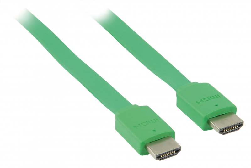 Plochý High Speed HDMI Kabel s Ethernetem HDMI Konektor - HDMI Konektor 2.00 m Zelená - obrázek č. 2
