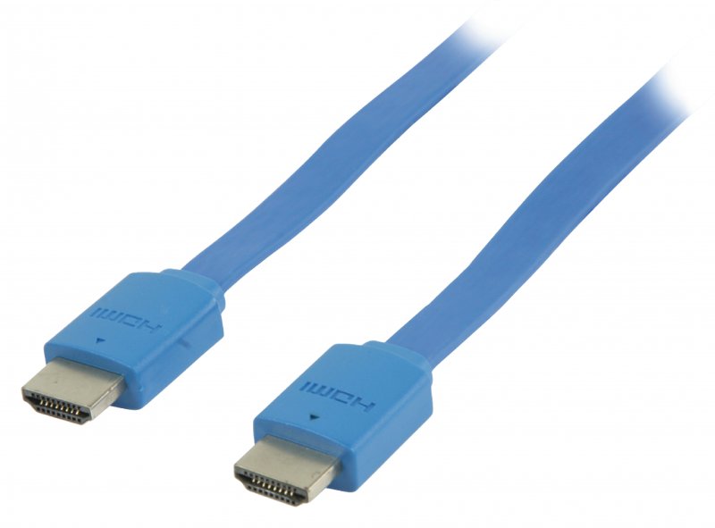 Plochý High Speed HDMI Kabel s Ethernetem HDMI Konektor - HDMI Konektor 2.00 m Modrá - obrázek č. 1