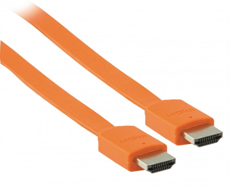 Plochý High Speed HDMI Kabel s Ethernetem HDMI Konektor - HDMI Konektor 2.00 m Oranžová - obrázek č. 2