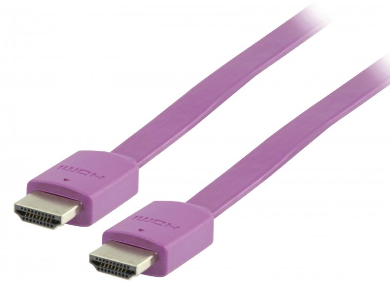 Plochý High Speed HDMI Kabel s Ethernetem HDMI Konektor - HDMI Konektor 2.00 m Fialová - obrázek č. 1