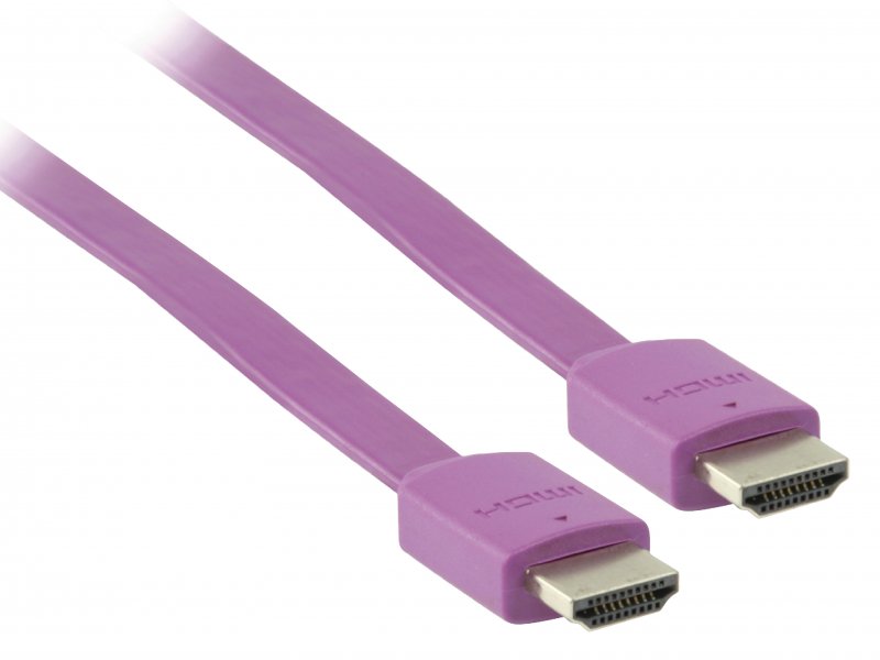 Plochý High Speed HDMI Kabel s Ethernetem HDMI Konektor - HDMI Konektor 2.00 m Fialová - obrázek č. 2