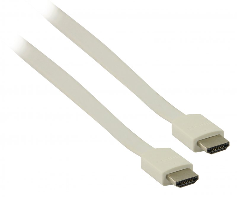 Plochý High Speed HDMI Kabel s Ethernetem HDMI Konektor - HDMI Konektor 2.00 m Bílá - obrázek č. 2