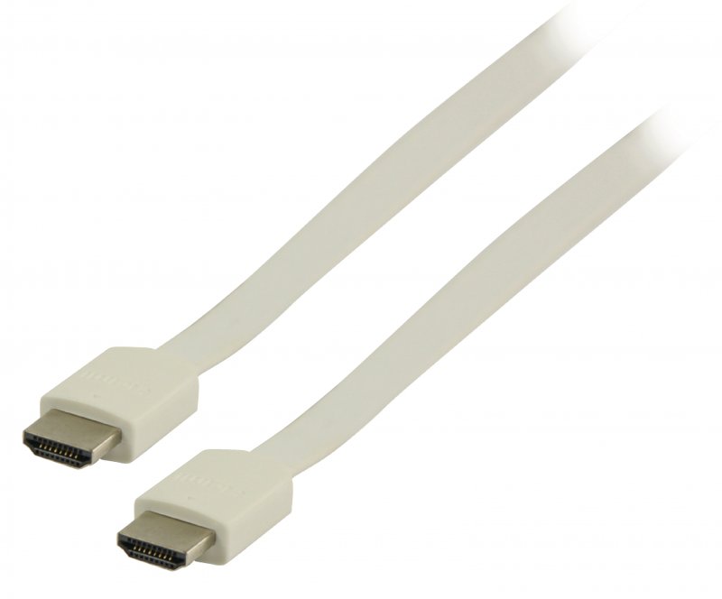Plochý High Speed HDMI Kabel s Ethernetem HDMI Konektor - HDMI Konektor 2.00 m Bílá - obrázek č. 1
