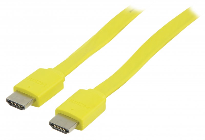 Plochý High Speed HDMI Kabel s Ethernetem HDMI Konektor - HDMI Konektor 2.00 m Žlutá - obrázek č. 1