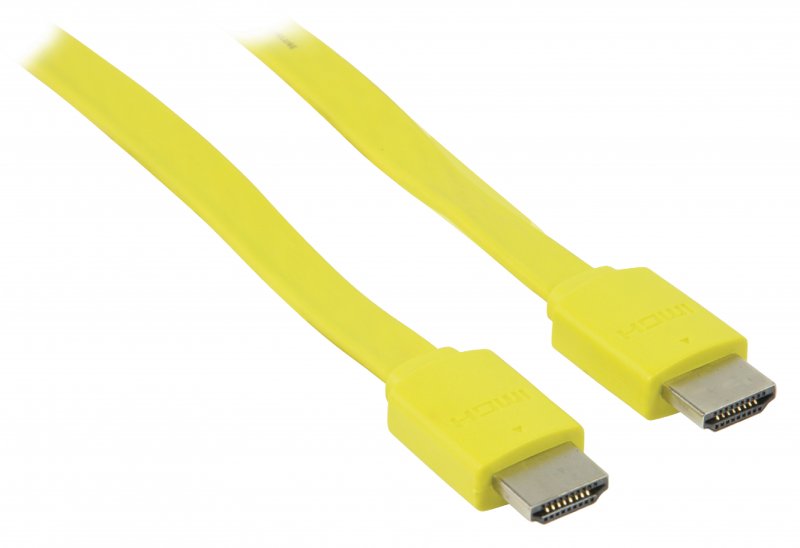 Plochý High Speed HDMI Kabel s Ethernetem HDMI Konektor - HDMI Konektor 2.00 m Žlutá - obrázek č. 2