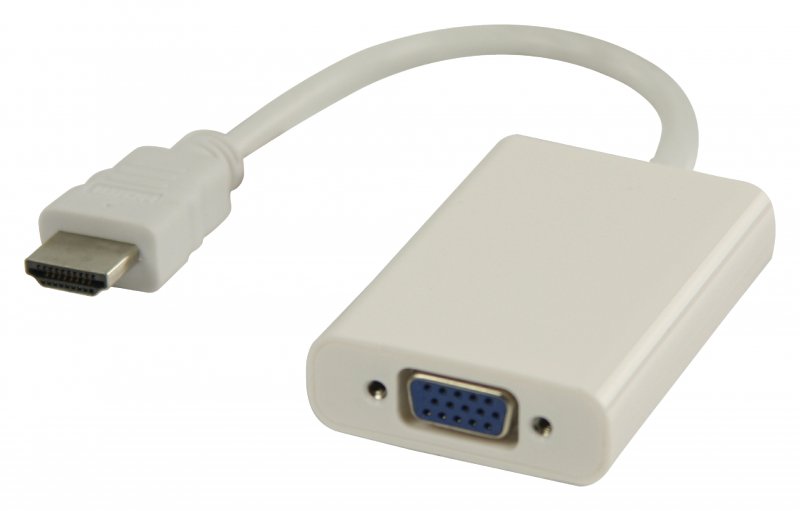High Speed HDMI Kabel HDMI Konektor - VGA Zásuvka 0.20 m Bílá - obrázek č. 1