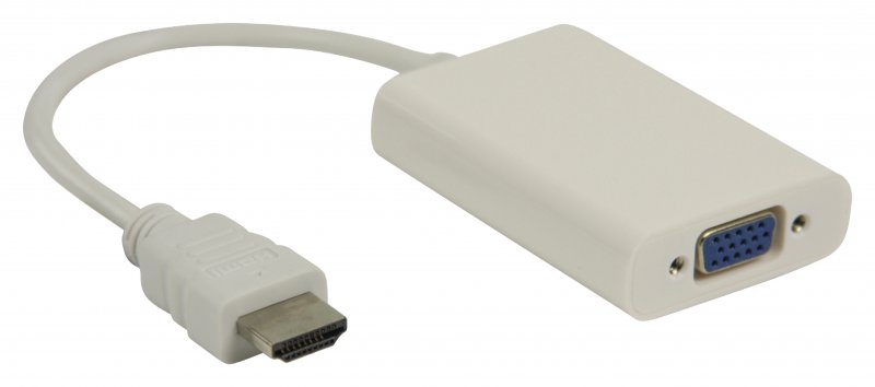 High Speed HDMI Kabel HDMI Konektor - VGA Zásuvka 0.20 m Bílá - obrázek č. 2