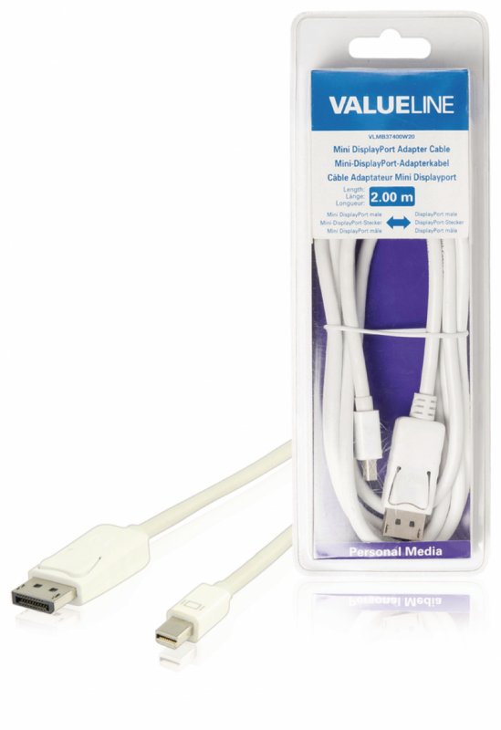 Kabel Mini DisplayPort Mini DisplayPort Zástrčka - DisplayPort Zástrčka 2.00 m Bílá - obrázek produktu