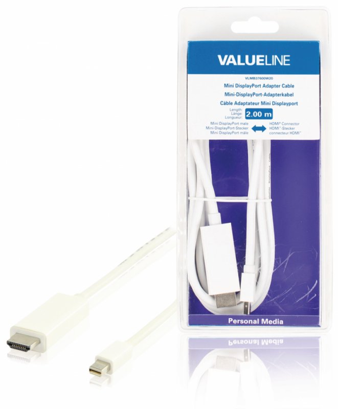 Kabel Mini DisplayPort Mini DisplayPort Zástrčka - HDMI Konektor 2.00 m Bílá - obrázek produktu