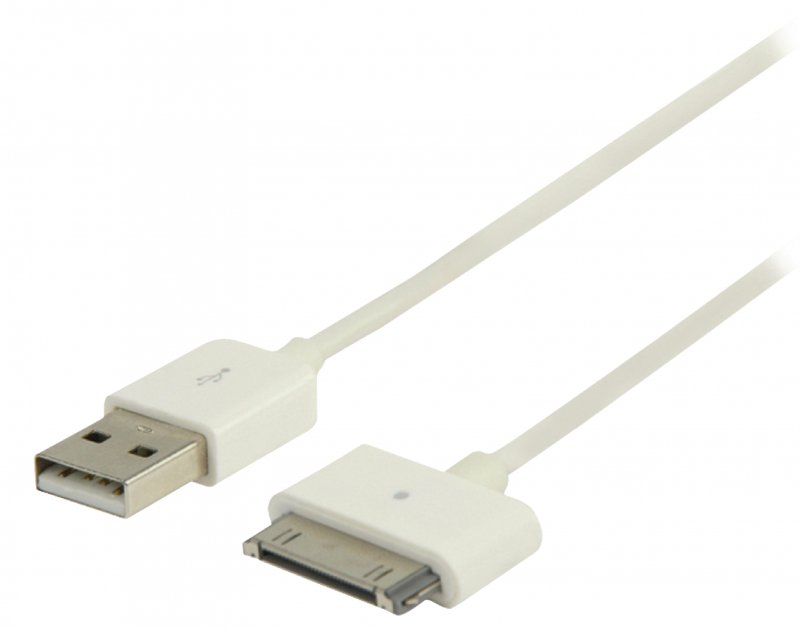 Synchronizační a Nabíjecí Kabel Apple Dock 30kolíkový - USB A Zástrčka 2.00 m Bílá - obrázek č. 1