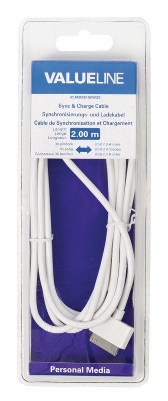 Synchronizační a Nabíjecí Kabel Apple Dock 30kolíkový - USB A Zástrčka 2.00 m Bílá - obrázek č. 3