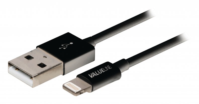 Synchronizační a Nabíjecí Kabel Apple Lightning - USB A Zástrčka 1.00 m Černá - obrázek č. 1