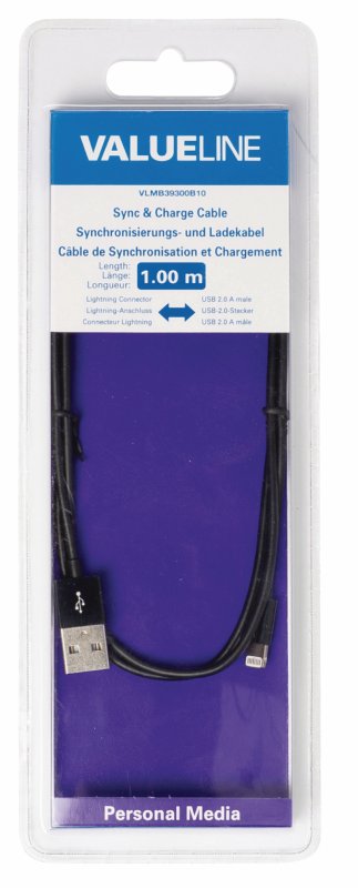 Synchronizační a Nabíjecí Kabel Apple Lightning - USB A Zástrčka 1.00 m Černá - obrázek č. 3