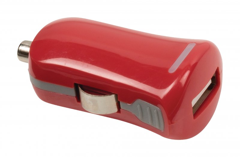 Nabíječka Do Auta 1-Výstup 2.1 A USB Červená - obrázek č. 1
