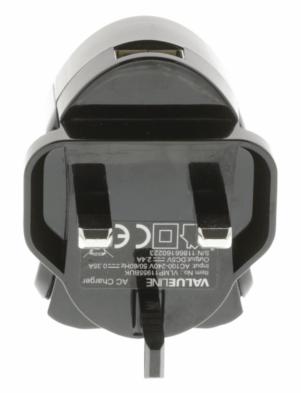 Nabíječka USB 1-Výstup 2.4 A 2.4 A USB Černá - obrázek č. 3