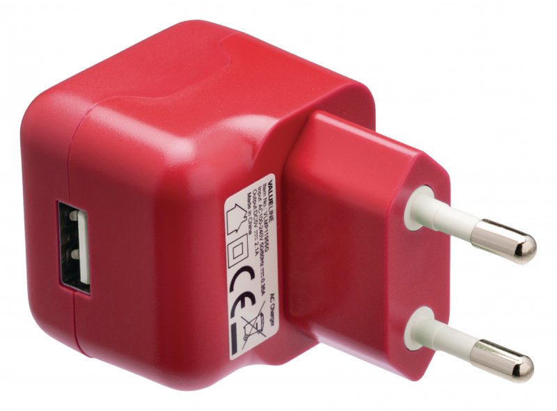 Nabíječka 1-Výstup 2.1 A 2.1 A USB Červená - obrázek produktu