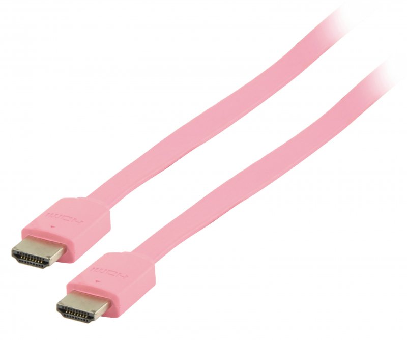 Plochý High Speed HDMI Kabel s Ethernetem HDMI Konektor - HDMI Konektor 2.00 m Růžová - obrázek produktu