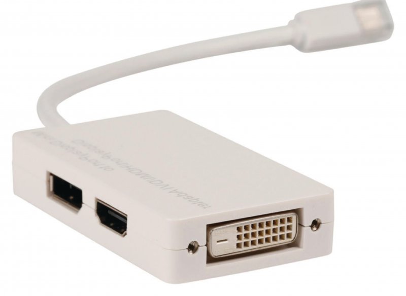 Kabel Mini DisplayPort Mini DisplayPort Zástrčka - IEC-320-C17 / DVI-D 24+1p (F) + HDMI™ (F) 0.20 m Bílá - obrázek č. 1