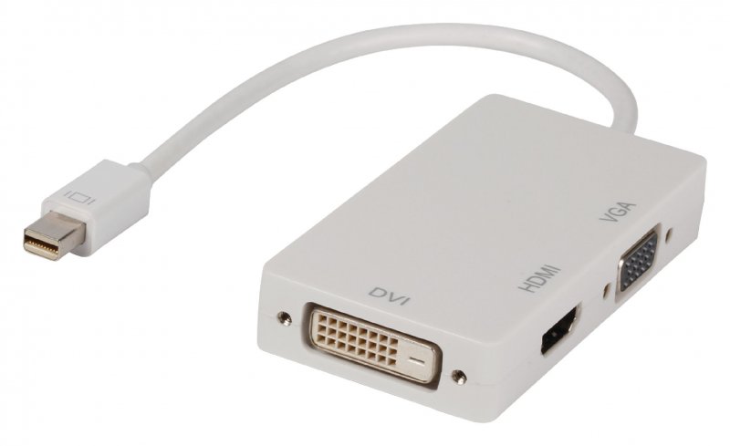 Kabel Mini DisplayPort Mini DisplayPort Zástrčka - VGA Zásuvka / DVI-D 24+1p (F) + HDMI™ (F) 0.20 m Bílá - obrázek produktu