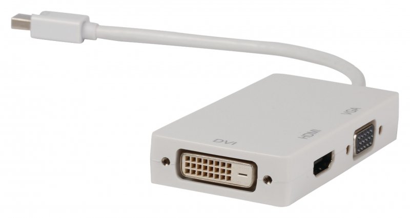 Kabel Mini DisplayPort Mini DisplayPort Zástrčka - VGA Zásuvka / DVI-D 24+1p (F) + HDMI™ (F) 0.20 m Bílá - obrázek č. 1
