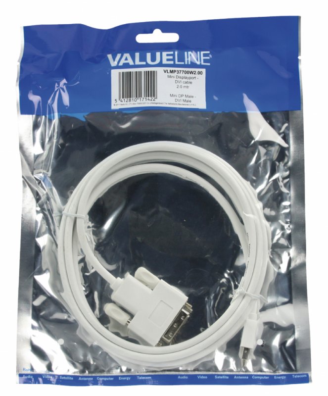 Kabel Mini DisplayPort Mini DisplayPort Zástrčka - DVI-D 24+1p Zástrčka 2.00 m Bílá - obrázek č. 2