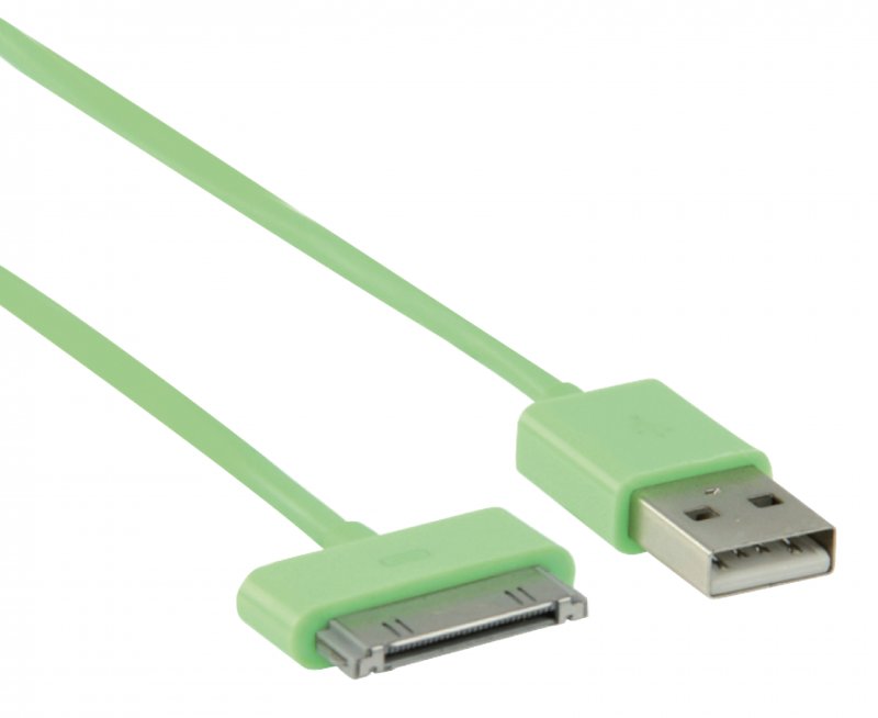 Synchronizační a Nabíjecí Kabel Apple Dock 30kolíkový - USB A Zástrčka 1.00 m Zelená - obrázek č. 1