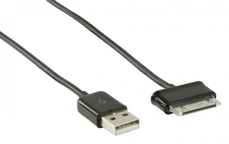 Synchronizační a Nabíjecí Kabel Samsung 30kolíkový Zástrčka - USB A Zástrčka 2.00 m Černá - obrázek č. 1