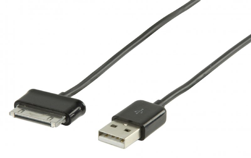 Synchronizační a Nabíjecí Kabel Samsung 30kolíkový Zástrčka - USB A Zástrčka 2.00 m Černá - obrázek produktu
