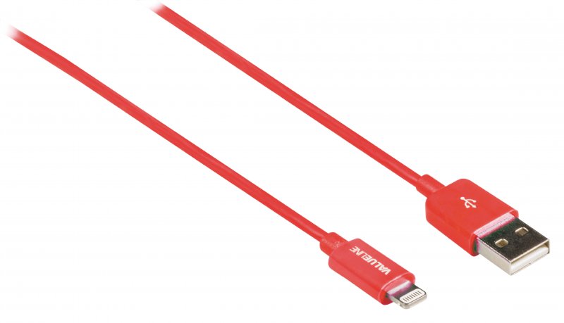 Synchronizační a Nabíjecí Kabel Apple Lightning - USB A Zástrčka 1.00 m Červená - obrázek č. 1