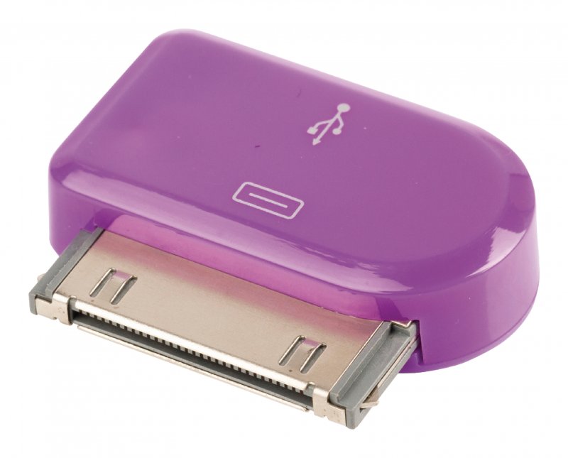 Adaptér 30-Pin Apple Dock 30kolíkový - USB Micro B Zásuvka Fialová - obrázek produktu